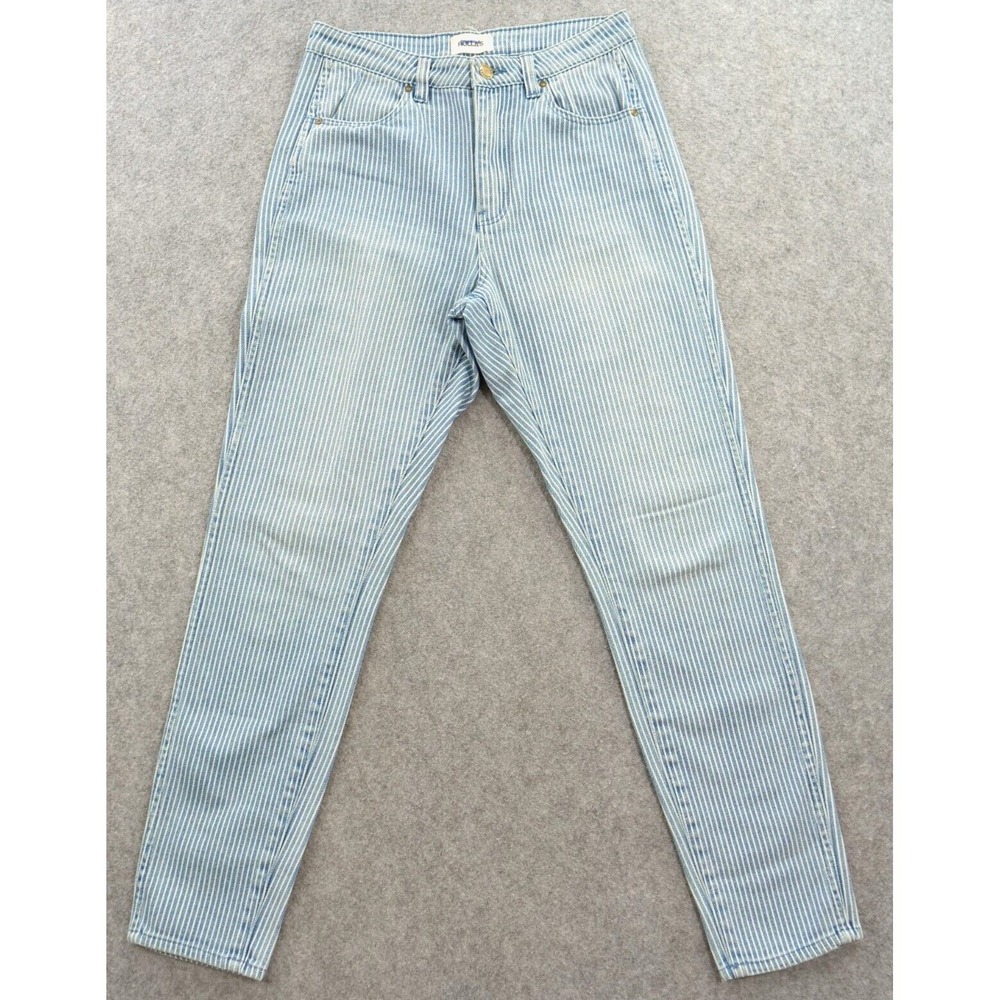 Rollas Jeans Womens 26 Blue Eastcoast High Rise Skinny Striped Denim Zip Fly
